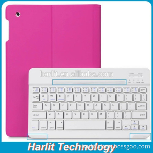 Folio PU Leather Case Bluetooth Keyboard For iPad Air , Ultrathin Bluetooth Keyboard With Leather Case For iPad Air2